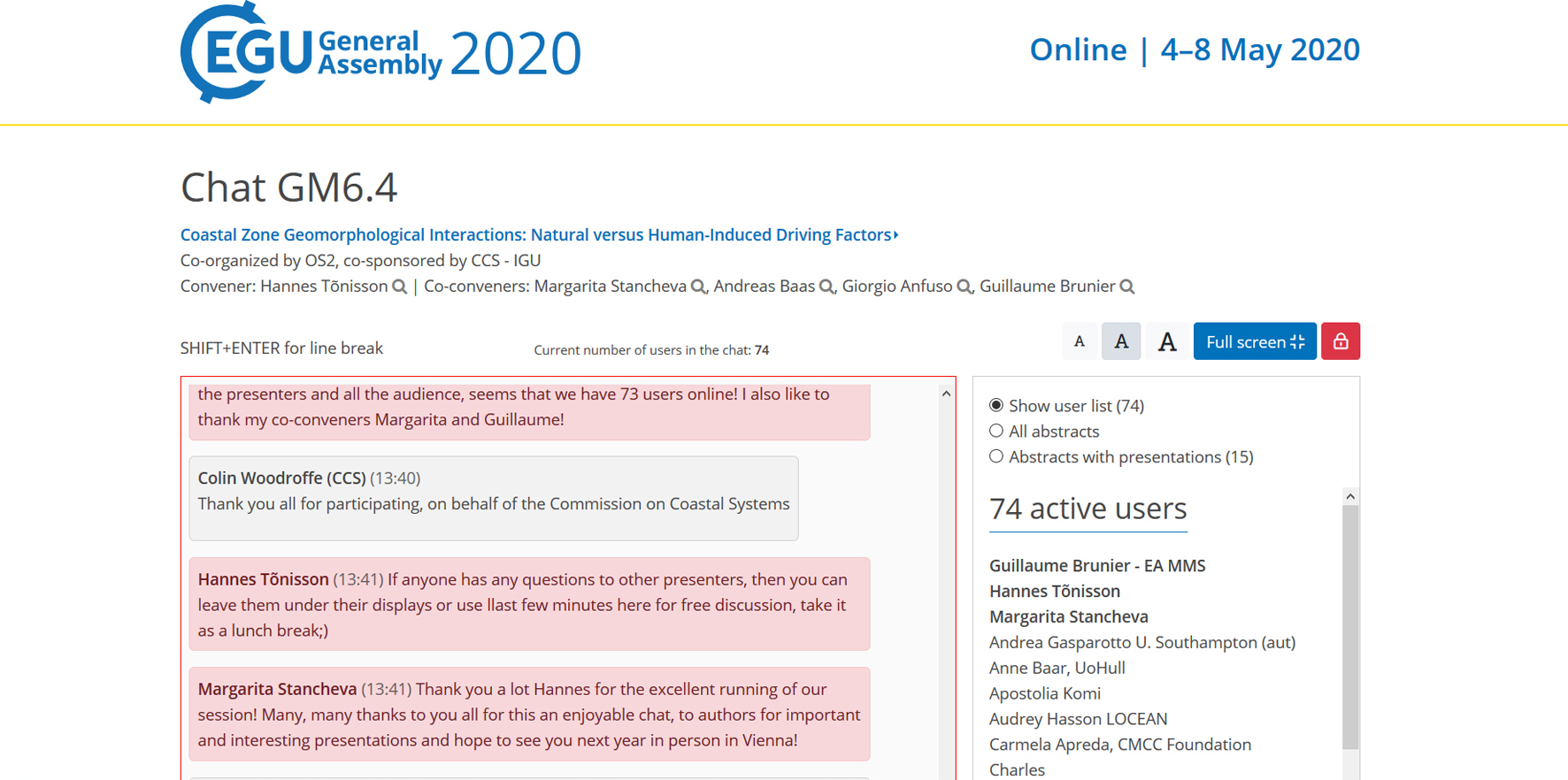 EGU 2020 Chat GM6